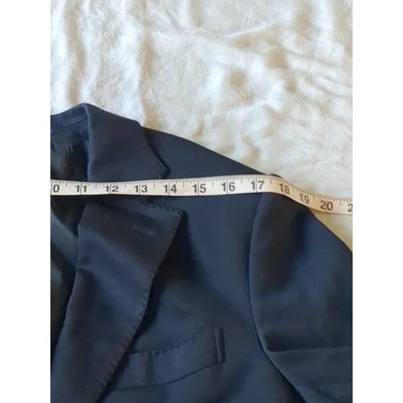 Boggi Milano B Jersey Unstructured Blazer Sz 48 Navy Blue Cashmere Lyocell Cot